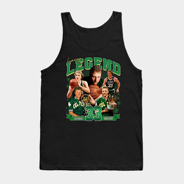 Larry Bird Legend Air Bird Basketball Signature Vintage Retro 80s 90s Bootleg Rap Style Tank Top by CarDE